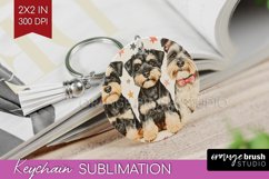 Cute Dogs Keychain PNG - Puppy Keychain Sublimation Product Image 1