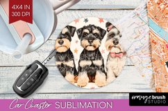 Cute Dogs Car Coaster - Puppy Coaster PNG Sublimation Product Image 1