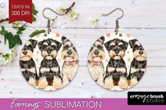 Cute Dogs Round Earrings - Puppy PNG Sublimation Product Image 1
