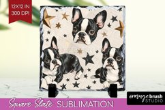 Cute Dogs Slate PNG - Puppy Square Slate Sublimation Product Image 1