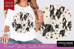 Cute Dogs Round Tshirt Background - Puppy PNG Sublimation Product Image 1