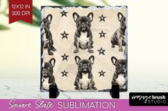 Cute Dogs Slate PNG - Puppy Square Slate Sublimation Product Image 1