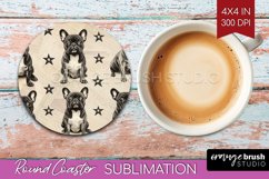 Cute Dogs Round Coaster - Puppy Coaster PNG Sublimation Product Image 1