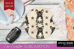 Cute Dogs Car Coaster - Puppy Coaster PNG Sublimation Product Image 1