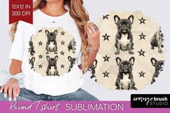 Cute Dogs Round Tshirt Background - Puppy PNG Sublimation Product Image 1