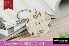 Cute Dogs Keychain PNG - Puppy Keychain Sublimation Product Image 1