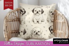 Cute Dogs Pillow Sublimation - Puppy Pillow Cover PNG Product Image 1