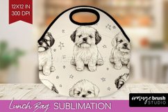 Cute Dogs Lunch Bag - Puppy Lunch Bug PNG Sublimation Product Image 1