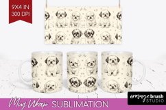 Cute Dogs Mug Wrap - Puppy Mug PNG Sublimation Product Image 1