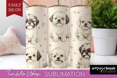 Cute Dogs Tumbler Wrap - Puppy Tumbler PNG Sublimation Product Image 1