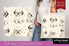 Cute Dogs Tote Bag - Puppy Tote Bag PNG Sublimation Product Image 1