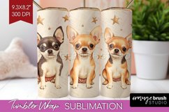Cute Dogs Tumbler Wrap - Puppy Tumbler PNG Sublimation Product Image 1