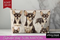 Cute Dogs Cosmetic Bag - Puppy Makeup Bag PNG Sublimation Product Image 1
