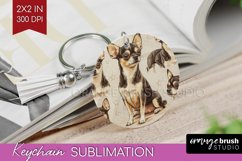 Cute Dogs Keychain PNG - Puppy Keychain Sublimation Product Image 1