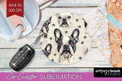 Cute Dogs Car Coaster - Puppy Coaster PNG Sublimation Product Image 1