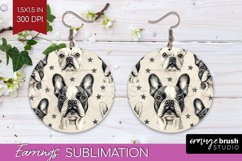 Cute Dogs Round Earrings - Puppy PNG Sublimation Product Image 1