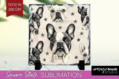 Cute Dogs Slate PNG - Puppy Square Slate Sublimation Product Image 1