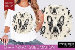 Cute Dogs Round Tshirt Background - Puppy PNG Sublimation Product Image 1