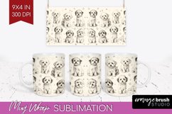 Cute Dogs Mug Wrap - Puppy Mug PNG Sublimation Product Image 1