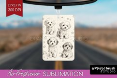 Cute Dogs Air Freshener PNG - Puppy PNG Sublimation Product Image 1