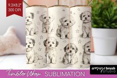 Cute Dogs Tumbler Wrap - Puppy Tumbler PNG Sublimation Product Image 1