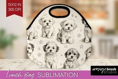 Cute Dogs Lunch Bag - Puppy Lunch Bug PNG Sublimation Product Image 1