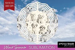 Cute Dogs Wind Spinner Sublimation PNG - Puppy Round Product Image 1
