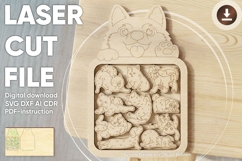 Dog Puzzle Busy Board SVG Laser Cut File, Puppy Jigsaw Product Image 1
