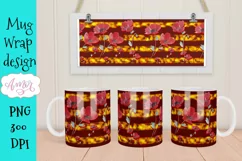Poppy Flowers mug wrap for sublimation, floral mug PNG Product Image 3