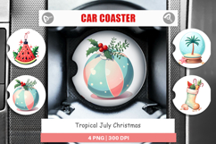 Car Coaster Tropical July Christmas Product Image 1