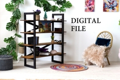 Miniature modern bookcase digital file template, 1:6 scale Product Image 1