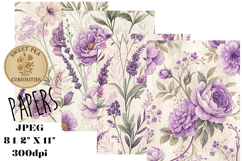 Purple, Shabby Chic, Papers, Junk Journal Product Image 1