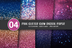 Pink Glitter Glow Digital Paper Product Image 1