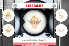 Angelic Christmas Coquette Car Coaster Product Image 1
