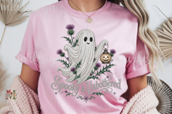 Spooky and Unbothered PNG, Rhinestone Ghost Sublimation Product Image 1