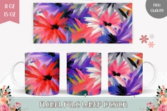 Abstract Mug Wrap, Colorful Mug, Flowers Mug Template Product Image 1