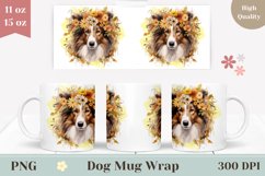 Watercolor Collie Mug Wrap Design, Coffee Cup Sublimation Product Image 1