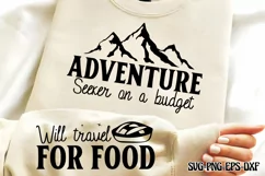 Adventure seeker on a budget Sleeve SVG PNG Product Image 1