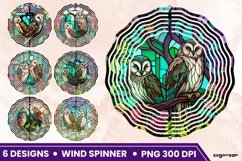 Stained Glass Owl Wind Spinner | Sublimation Designs Product Image 1