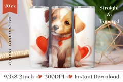 Cute Puppy Tumbler Sublimation, Dog Sublimation Tumbler Wrap Product Image 1