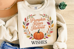 Pumpkin Kisses and harvest Wishes Svg | Shirt Svg Product Image 2