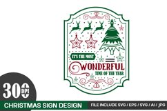 It's The Most Wonderful Time Of The Year Round Sign Designs Product Image 1