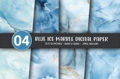 Blue Ice Marble Digital Paper Product Image 1