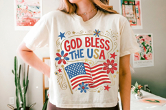 God Bless the USA PNG T-Shirt|4th of July PNG Sublimation Product Image 1