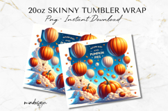 Autumn Skies Pumpkin Pie Balloon 20 oz Tumbler Wrap PNG Product Image 2