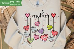 Mom Mothers Day SVG Mother SVG Dual Heart Mom Tshirt Design Product Image 1
