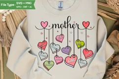 Mom Mothers Day SVG Mother SVG Dual Heart Mom Tshirt Design Product Image 1