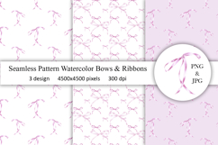 Bow Ribbons Watercolor Patterns Seamless Product Image 1