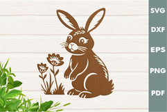 Spring Bunny SVG Design|Easter Laser cut, Cricut, Silhouette Product Image 1