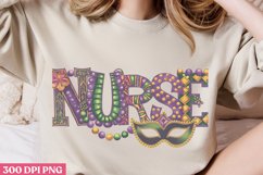 Nurse PNG, Mardi Gras Sublimation PNG Product Image 2